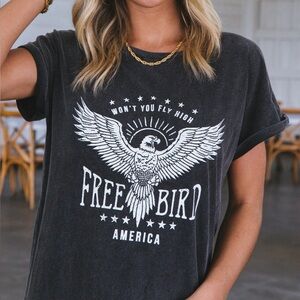 Free Bird America Graphic T-Shirt - Black